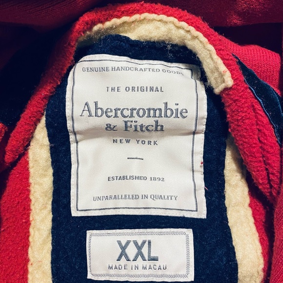 Abercrombie and Fitch MENS VINTAGE SWEATSHIRT red embroidered size xxl - Picture 5 of 5